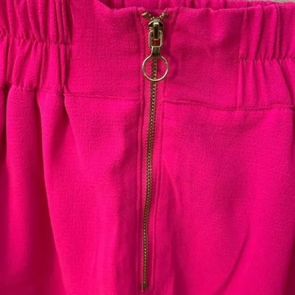 Dynamite skirt fuchsia pink gold zipper detail sexy cute neon flowy stretchy - Picture 5 of 6